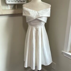 Selfie Leslie Here Comes The Sun Off The Shoulder Flare Midi Dress White NWT